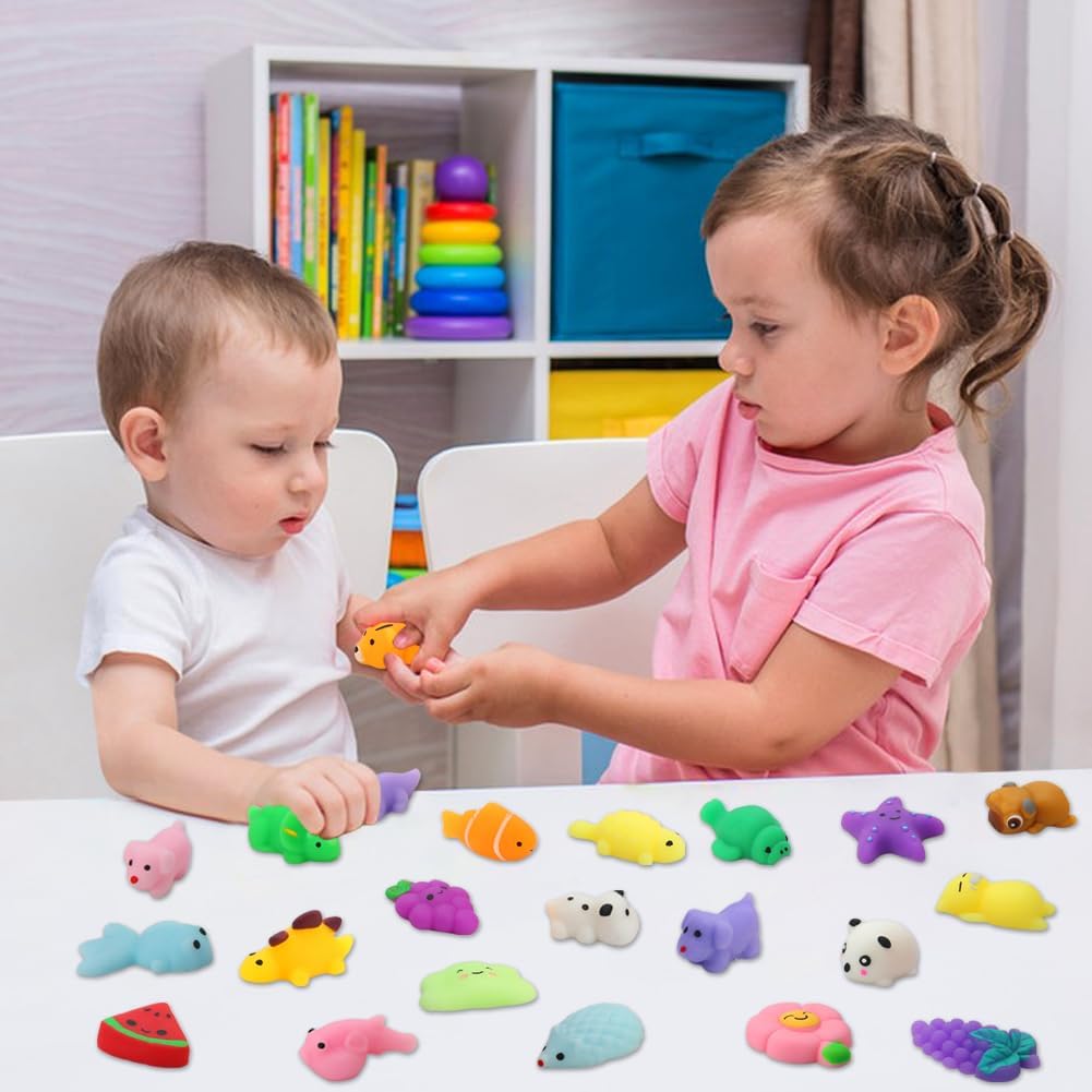 30 Pack Squishy Toys, Kawaii Squishies Party Favors for Kids 4-8 8-12 Treasure Box Toys for Classroom Birthday Xmas Gifts Goodie Bag Mini Animals Mochi Squishy Stress Relief Sensory Toys Random
