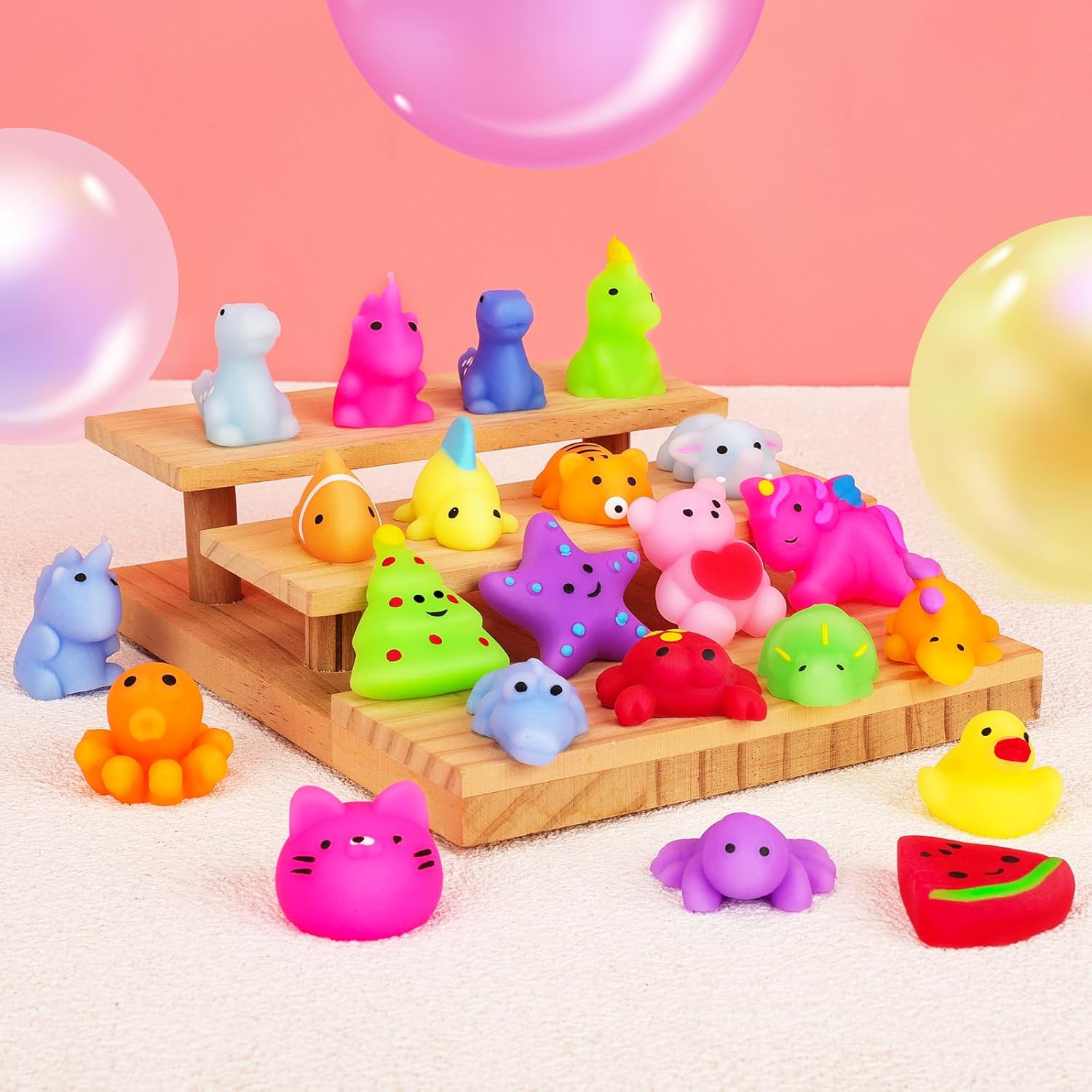 VISCOO 40 Pack Easter Basket Stuffers, Squishy Toys, Mochi Squishy Party Favors for Kids,Kawaii Squishies,Treasure Box Toys for Classroom Prizes, Easter Basket Gifts Goodie Bags Fillers Birthday Gift