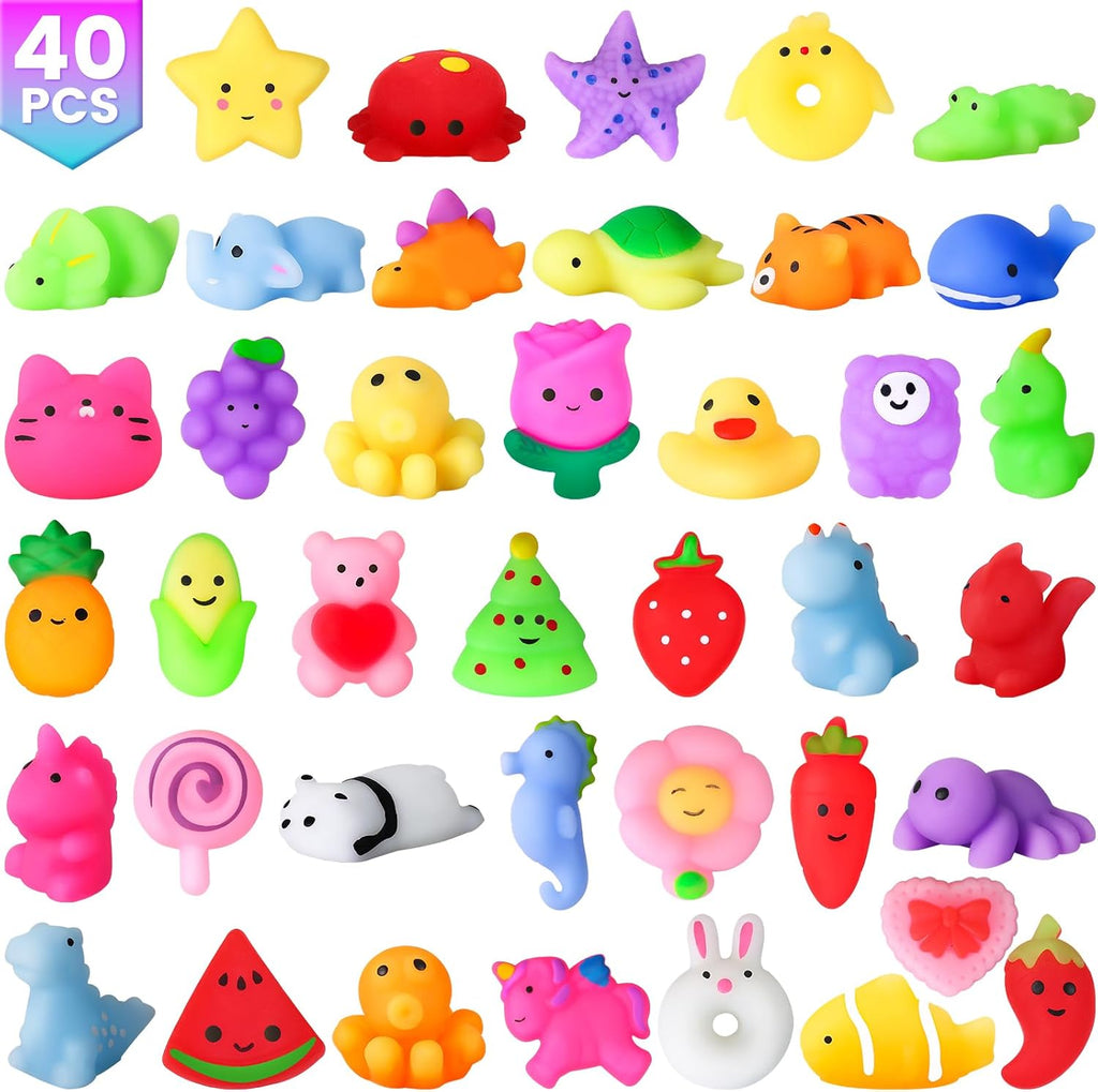 VISCOO 40 Pack Easter Basket Stuffers, Squishy Toys, Mochi Squishy Party Favors for Kids,Kawaii Squishies,Treasure Box Toys for Classroom Prizes, Easter Basket Gifts Goodie Bags Fillers Birthday Gift