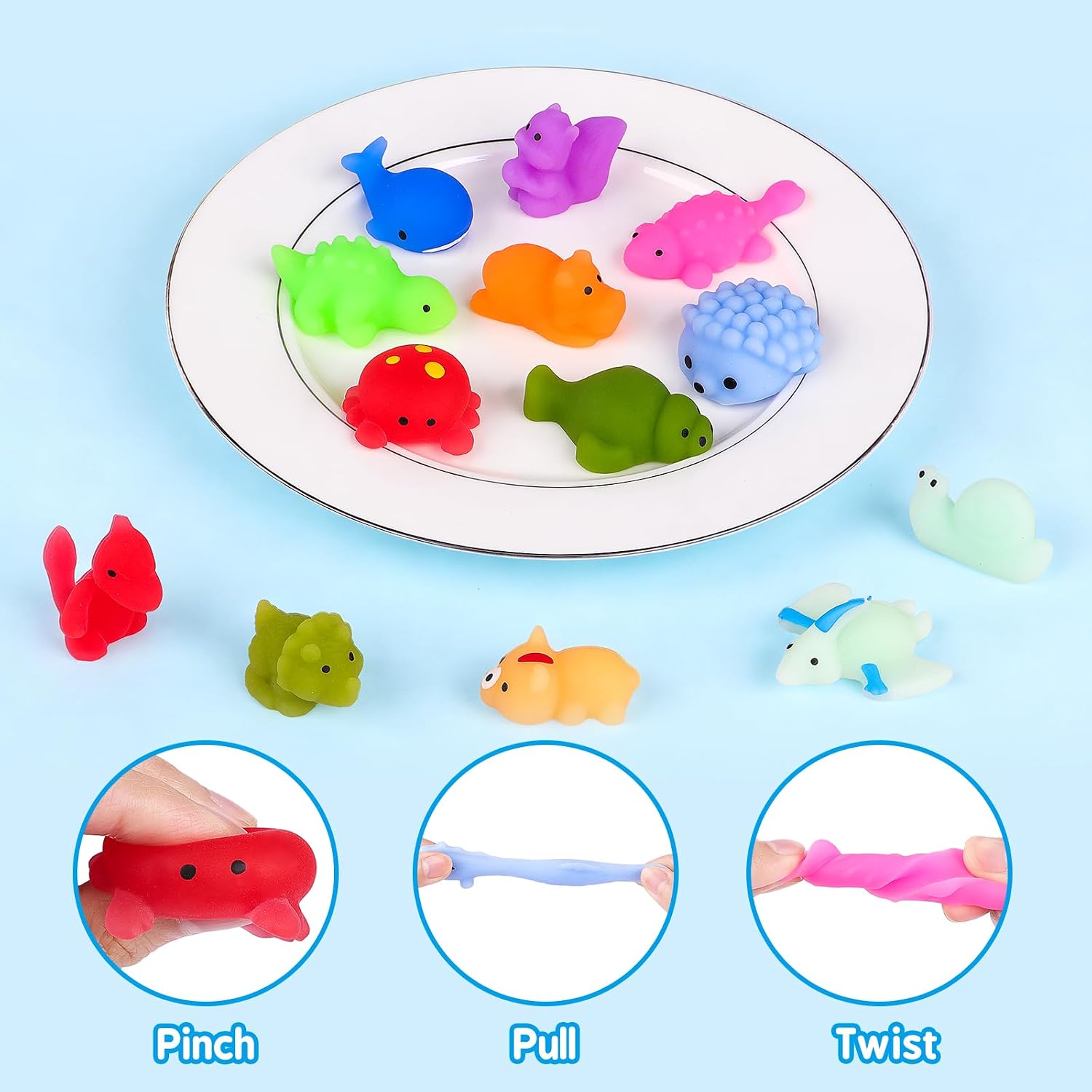 36 Pack Fidget Squishy Toys - Kawaii Soft Squishies Party Favors for Kids 3-5, 4-8, 8-12 - Goodie Bag Stuffers, Easter Egg Fillers, Treasure Box Prizes & Sensory Classroom Rewards