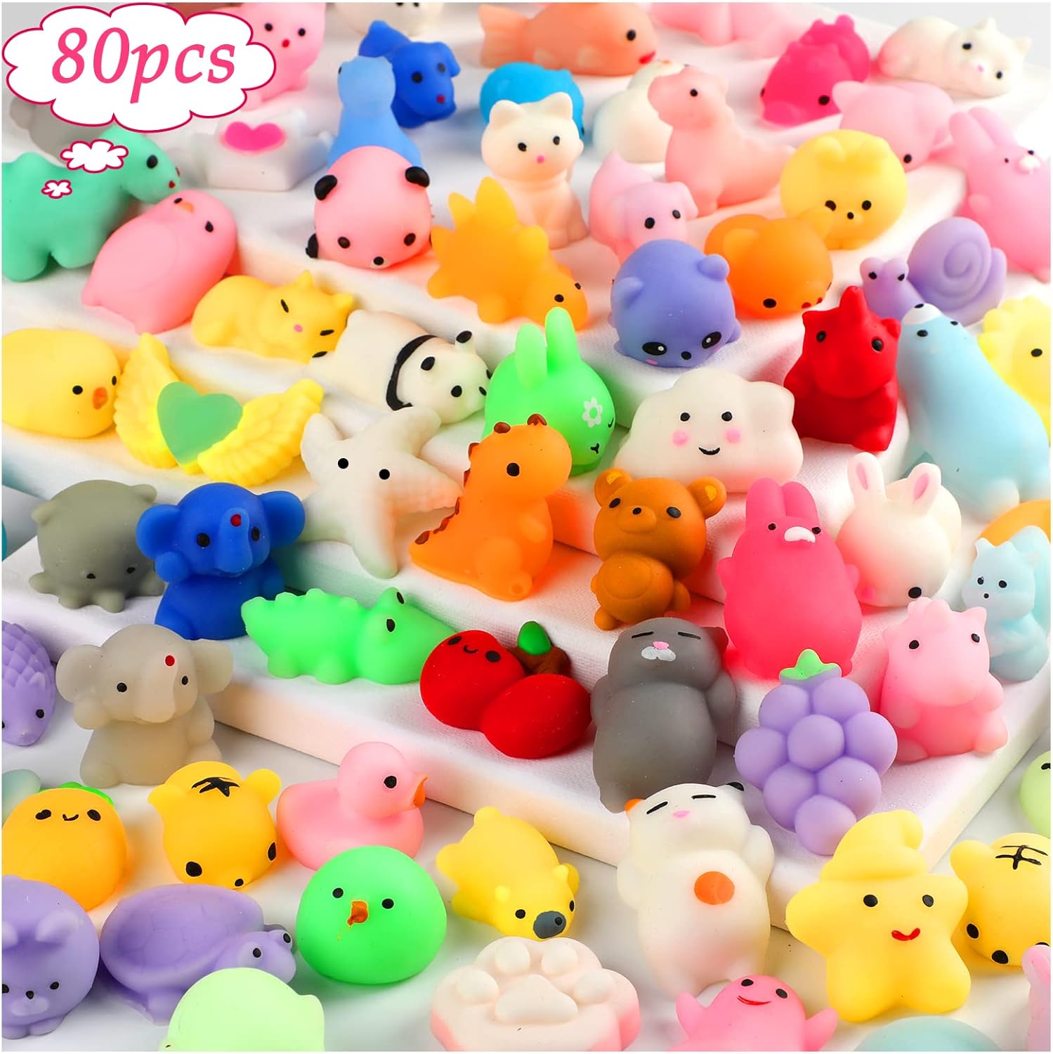 40 Pack Squishy Toys for Kids, Kawaii Squishies Squishy Animals Party Favors Birthday Gift Goodie Bag Stuffers for Boys Girls Ages 4-8 8-12 Teens Toddlers Stress Relief Sensory Autism Toys Random