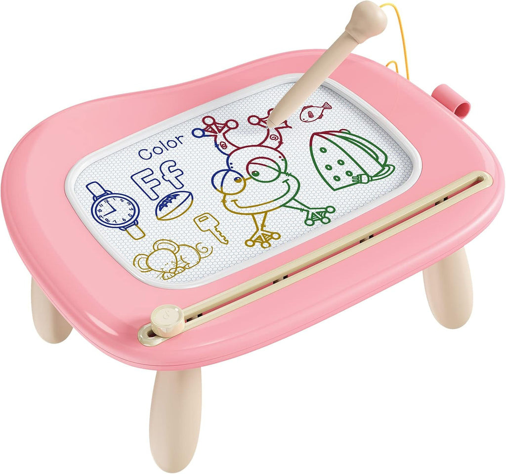 bravokids Toddler Toys, Sturdy Magnetic Drawing Board, Colorful Doodle Sketch Pad Educational Learning Sensory Toy Birthday Gifts for 1 2 3 Years Old Girls Boys (Pink)